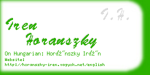 iren horanszky business card